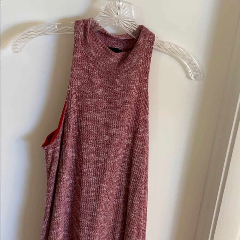 Red halter dress